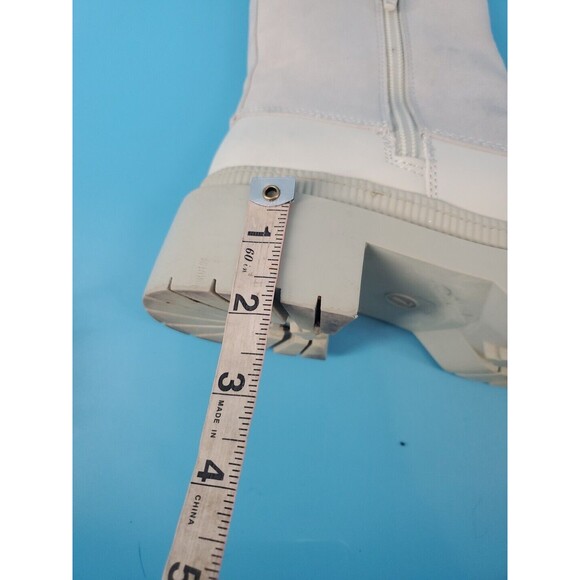 Womens Chunky Boot Sz 7 Winter Duck Boot Cream Zipped - Picture 10 of 10